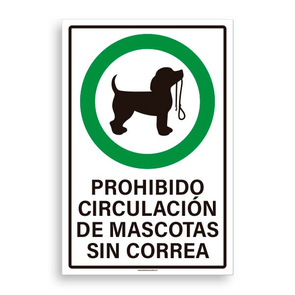 Prohibido Circulacion de Mascotas sin correa