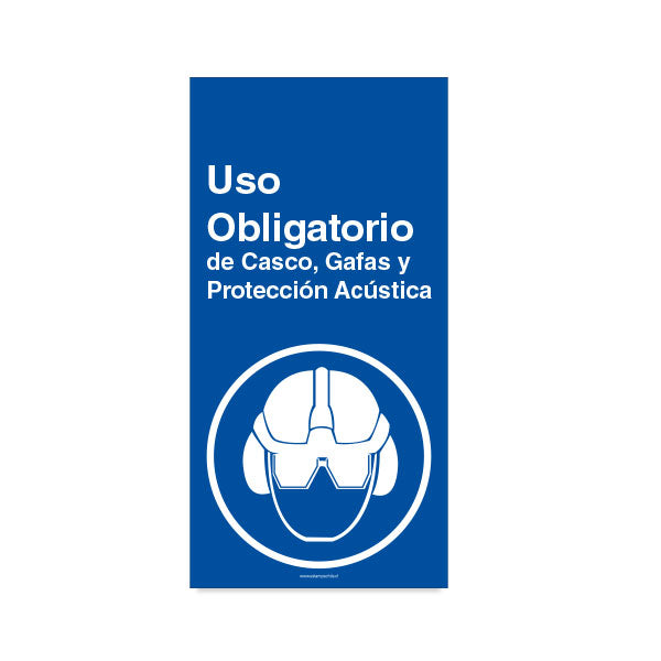 Uso Obligatorio de Casco Gafas y Protección Acústica