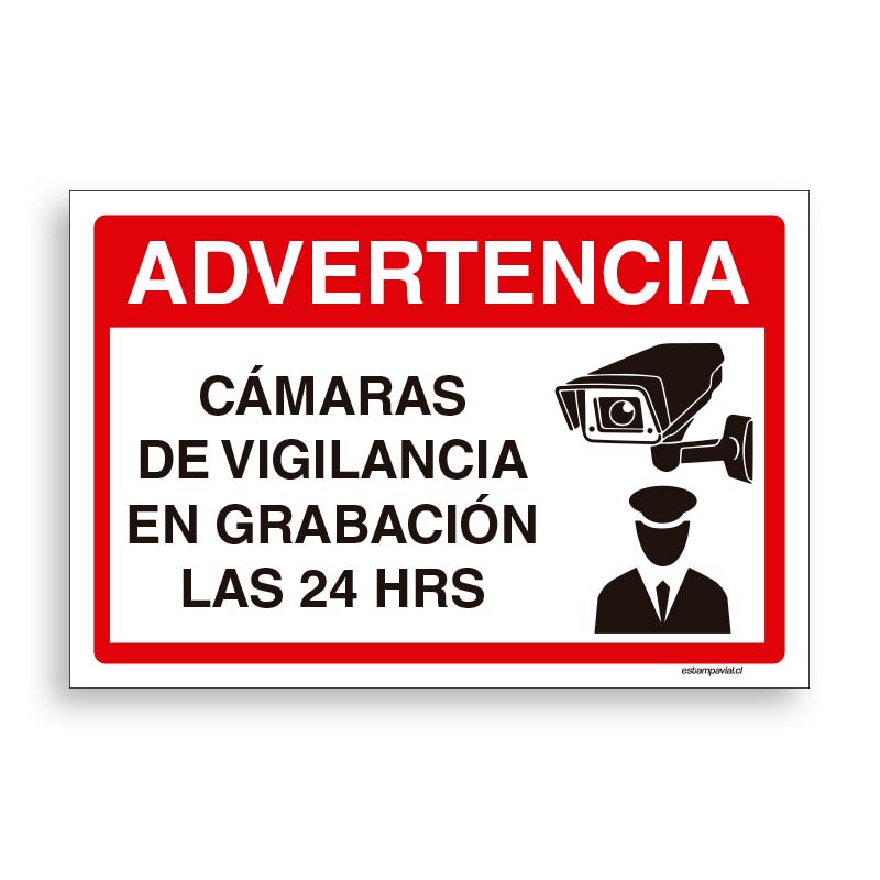 Advertencia Camaras de Vigilancia Las 24Hrs H1