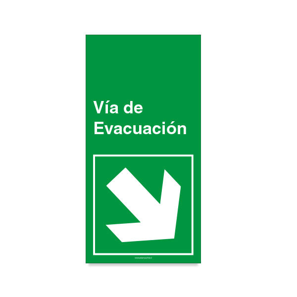 Vía de Evacuación Flecha Derecha Abajo