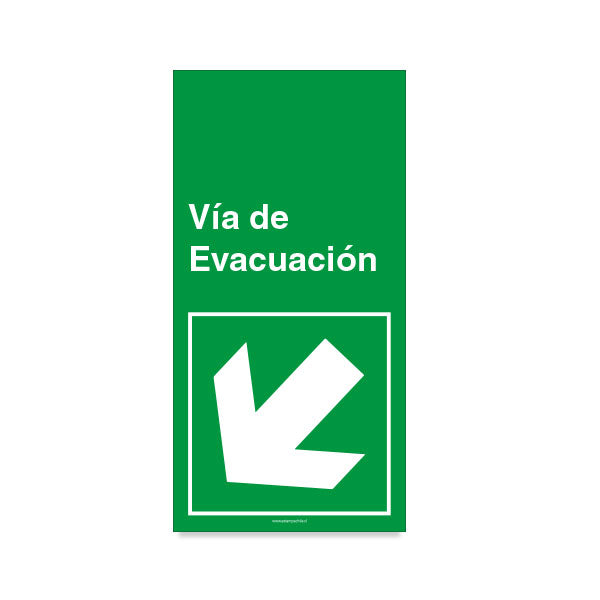 Vía de Evacuación Flecha Izquierda Abajo